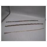 (3) 925 Marked Sterling Silver Bracelets