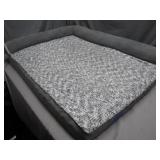 Gray Plush Rectangular Pet Bed
