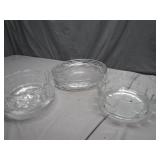 Three Glass Serving Bowls