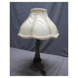 Table Lamp with Fabric Shade and Ornate Base
