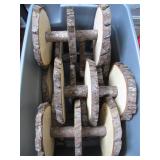 Tote of Live Edge Wood Stands - 6 Pieces