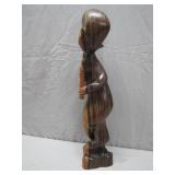 Hand-Carved Wood Sculpture Of A Flutist