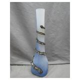 Art Glass Vase with Metal Wrapped Details