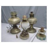 Four Electric Oil Lamp Bases