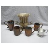 Copper and Silver Plated Mug and Vessel Set