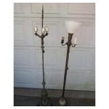 Marble and Metal Floor Lamps Set