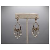 Pair of 925 Marked Sterling Silver Dangle Earrings