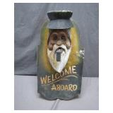 Hand-Carved Welcome Aboard Plaque