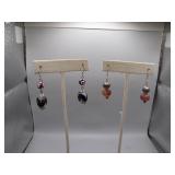 Stunning 2 Pairs of Unique Stone Earrings