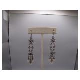 Sterling Silver Amethyst Earrings With Pearls