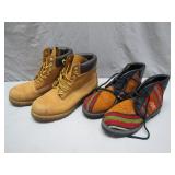 Leather and Textile Ankle Boots