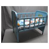 Blue Amsco Doll-E-Crib with Bedding
