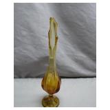 Amber Hand-Blown Glass Bud Vase