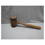 Wooden Mallet With Metal Braced Ends