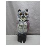 Hard Plastic Owl Scarecrow with Swiveling Head