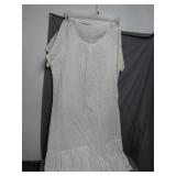 White Short-Sleeve Dress With Eyelet Detail
