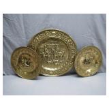 Three Embossed Metal Wall Plates
