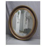 Oval Gilded Wall Mirror in Decorative Frame
