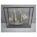Scale Model of HMS Bounty in Display Case