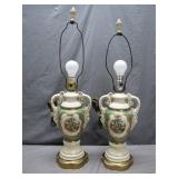 Porcelain Table Lamps with Romantic Scenes