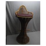 Handmade Wicker Stool with Foot Pegs