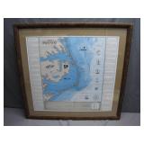 Framed North Carolina Shipwrecks Map