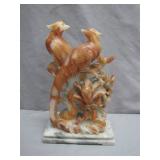 Hand-Carved Stone Sculpture of Birds