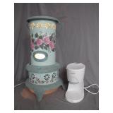 Hand-Painted Heater with Compact Coffee Maker
