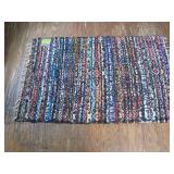 Multicolored Woven Striped Area Rug