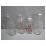 Four Mid-20th Century Milk Bottles