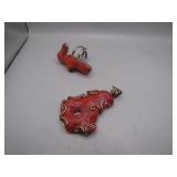 Stunning Coral Artisan Pendant & Ring