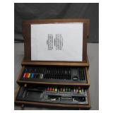 Wooden Art Supply Box with Easel Lid