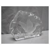 Crystal Glass Sculpture Featuring Flying Bird