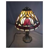 Stained Glass Table Lamp With Floral Design
