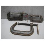 Three Metal C-Clamps