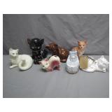 Seven Ceramic and Porcelain Cat Figures