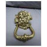 Brass Tone Lion Head Door Knocker
