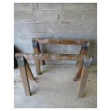 Wooden Sawhorses with Metal Supports