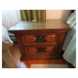 Wooden Side Table With Glass Top