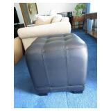 Black Upholstered Ottoman with Tufted Top