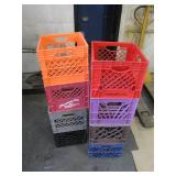 Stack of Assorted Milk Crates