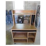 Wooden Rolling Computer Desk With Storage