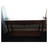 Wooden Console Table With Faux Drawer