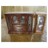 Wooden Jewelry Armoires With Glass Inserts