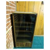 Wooden Cabinet with Glass Doors and Shelves