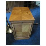 Wooden Side Table with Hidden Features