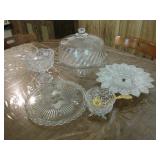 Pressed Glassware With Serving Pieces