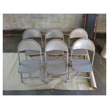 Six Child Size Folding Chairs in Metal Finish