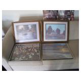 Four Framed Prints with Diverse Themes