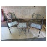 Butterfly Theme Wrought Iron Patio Set